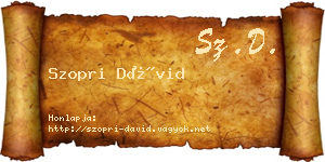 Szopri Dávid névjegykártya